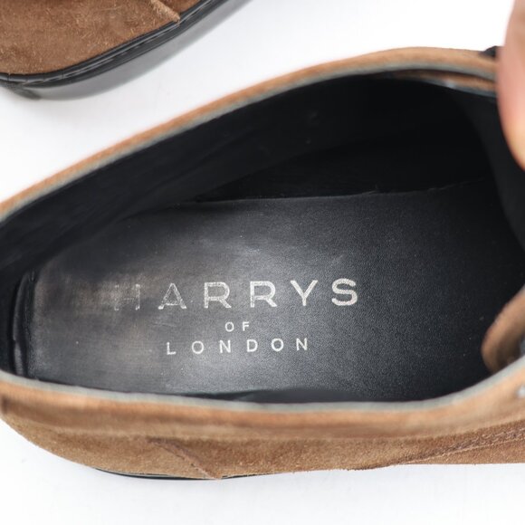 Harrys of London Mid Top Brown Suede Leather Men\'s EU 43.5 Casual Shoes Italy